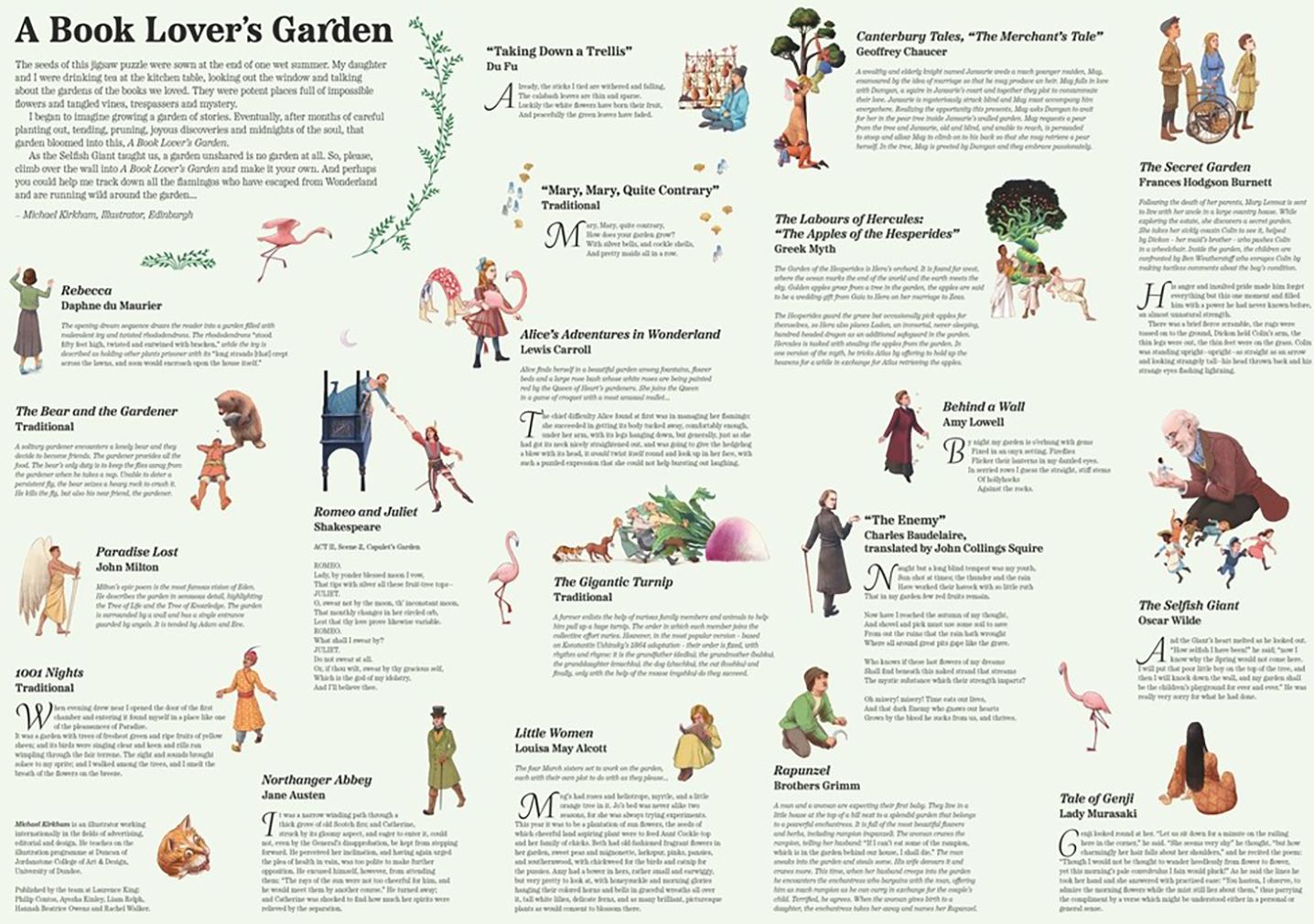 A Book Lover's Garden: A 1000-piece jigsaw puzzle by Michael Kirkham