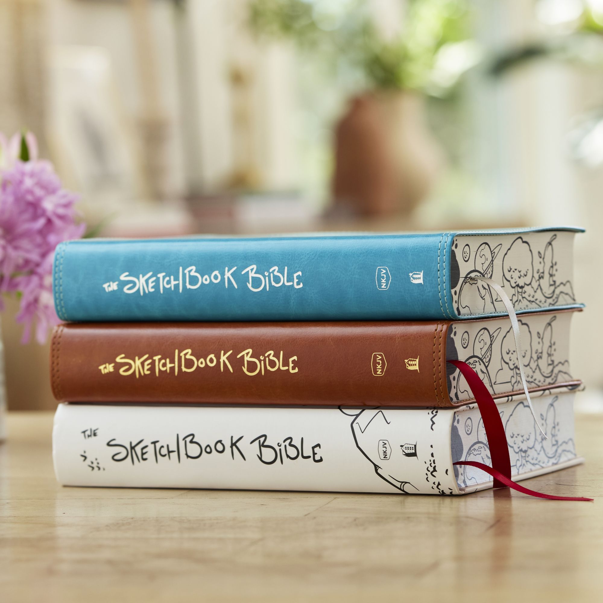 The Sketchbook Bible: The Complete Bible with Hundreds of Illustrations (NKJV, Hardcover, Red Letter, Comfort Print)