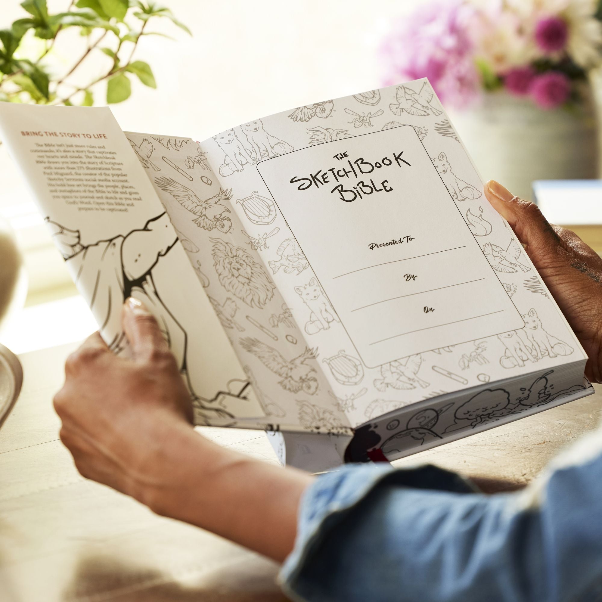 The Sketchbook Bible: The Complete Bible with Hundreds of Illustrations (NKJV, Hardcover, Red Letter, Comfort Print)