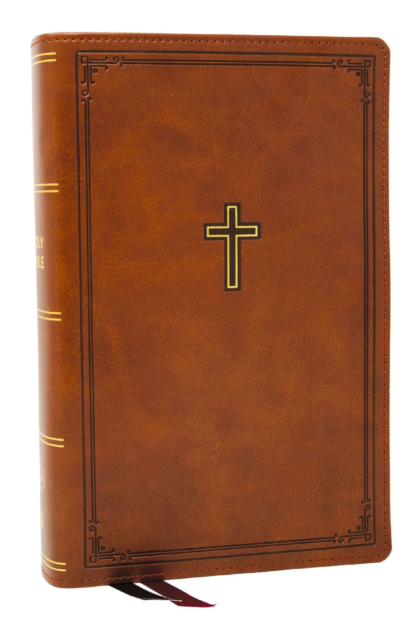 KJV Personal Size Large Print End-of-Verse Reference Bible, Brown Leathersoft, Red Letter, Comfort Print (Thumb Indexed)
