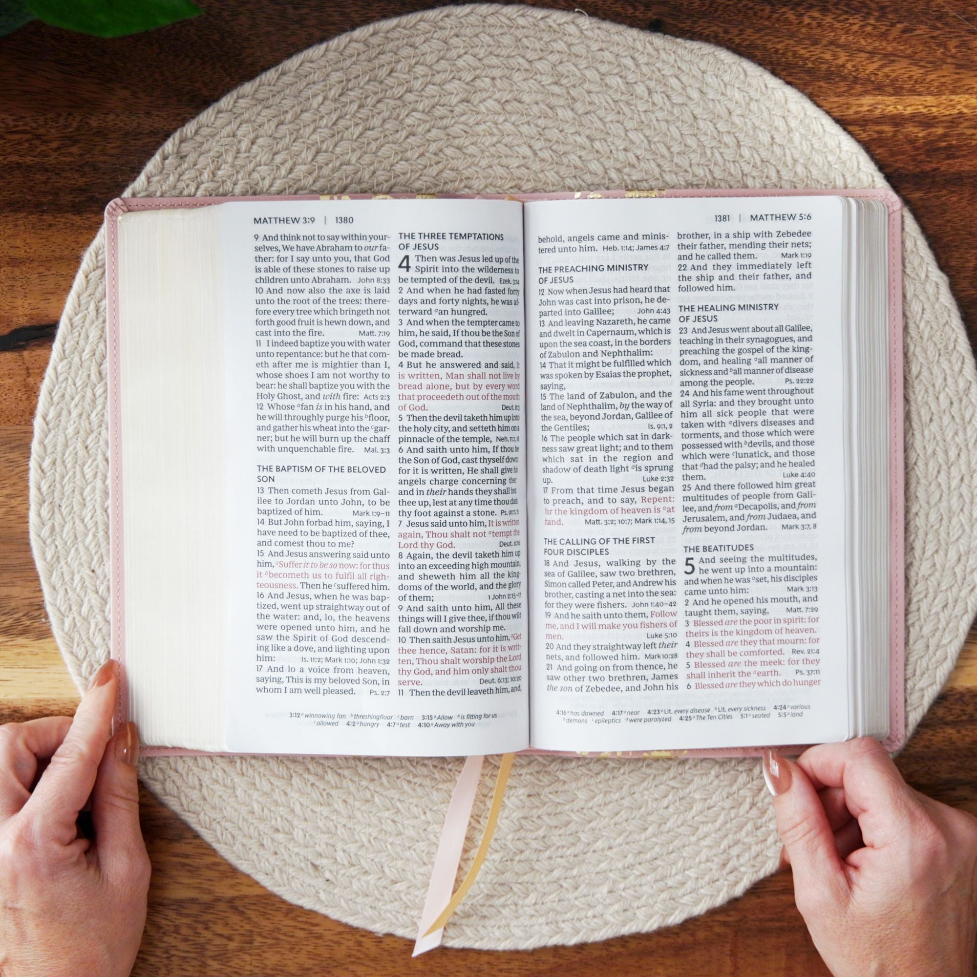 KJV Personal Size Large Print End-of-Verse Reference Bible, Brown Leathersoft, Red Letter, Comfort Print (Thumb Indexed)