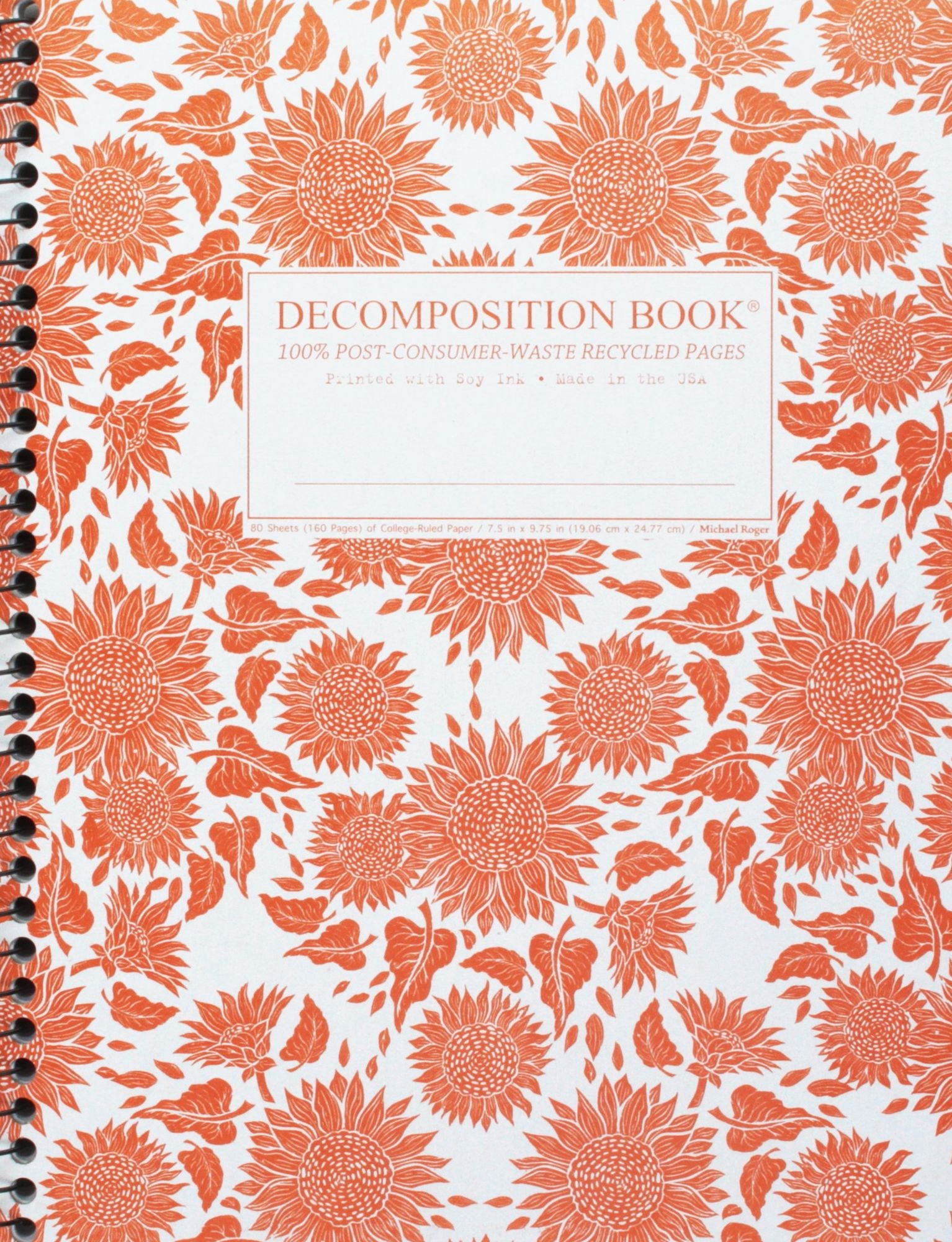 Sunflowers Coilbound Large Decomposition Book