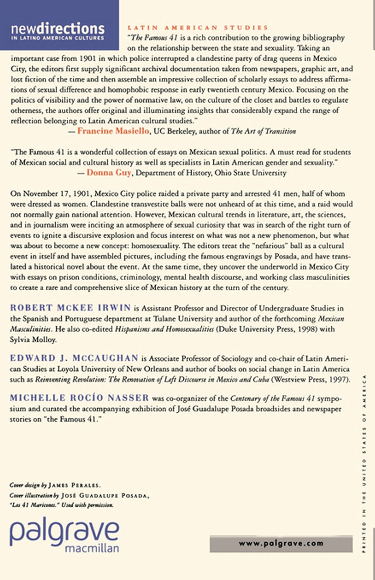 Centenary of the Famous 41: Sexuality and Social Control in Mexico,1901