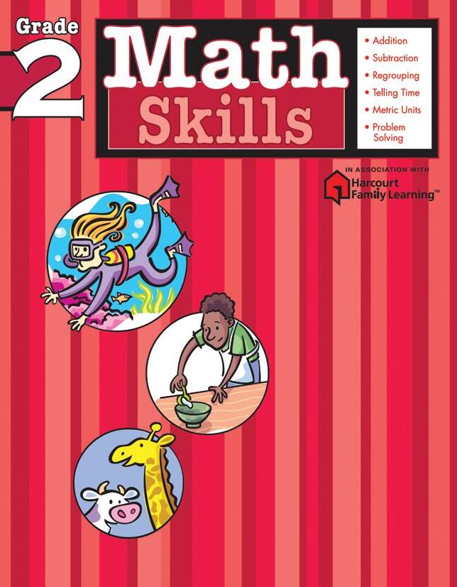 Math Skills: Grade 2 (Flash Kids Harcourt Family Learning)