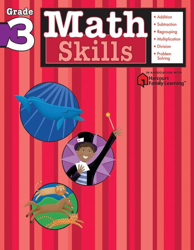 Math Skills: Grade 3 (Flash Kids Harcourt Family Learning)