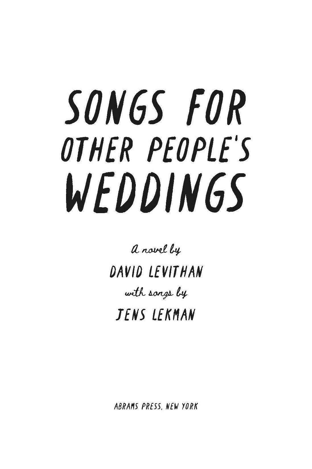 Songs for Other People's Weddings: A Novel