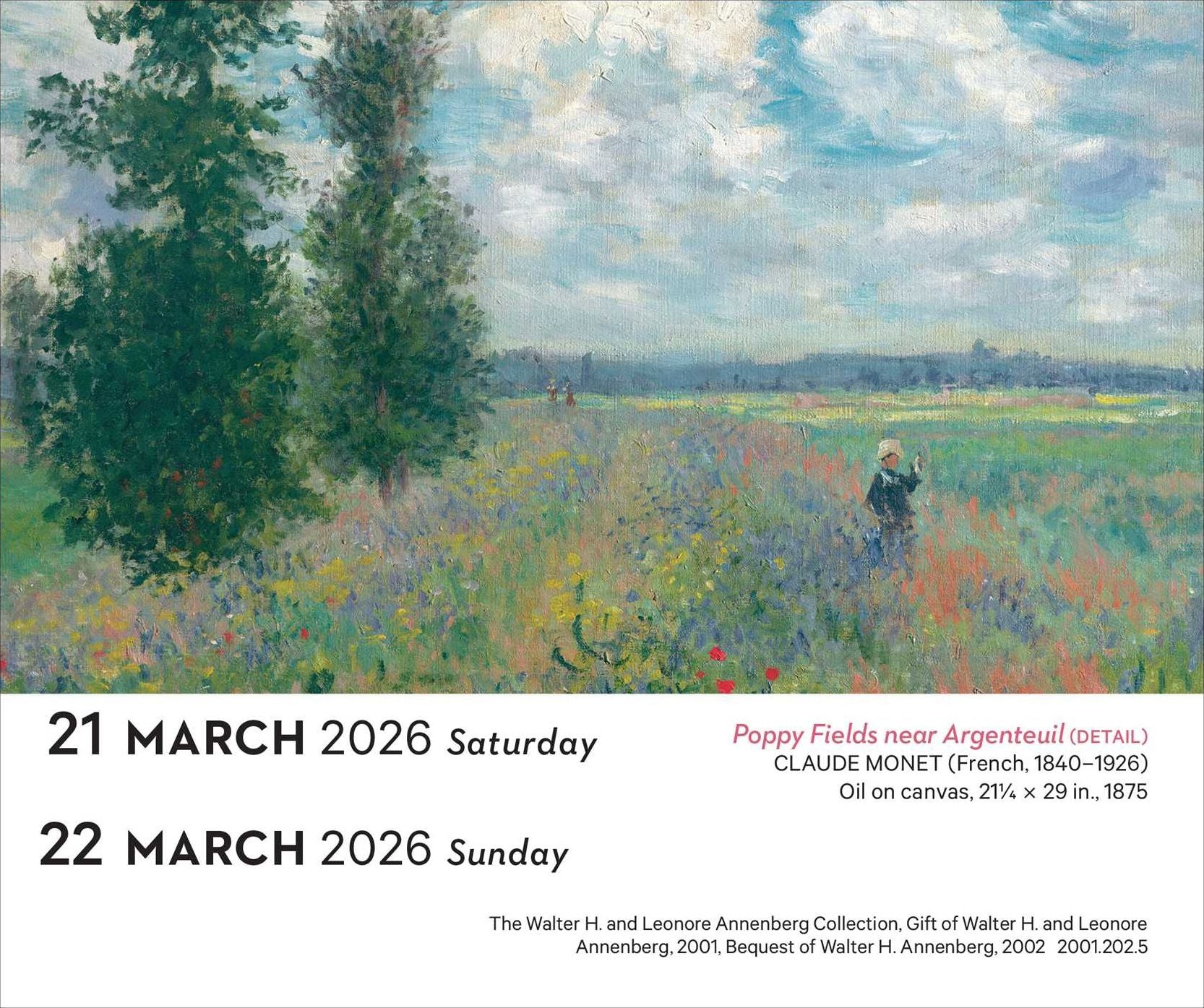 2026 Impressionism and Post-Impressionism Day-to-Day Calendar