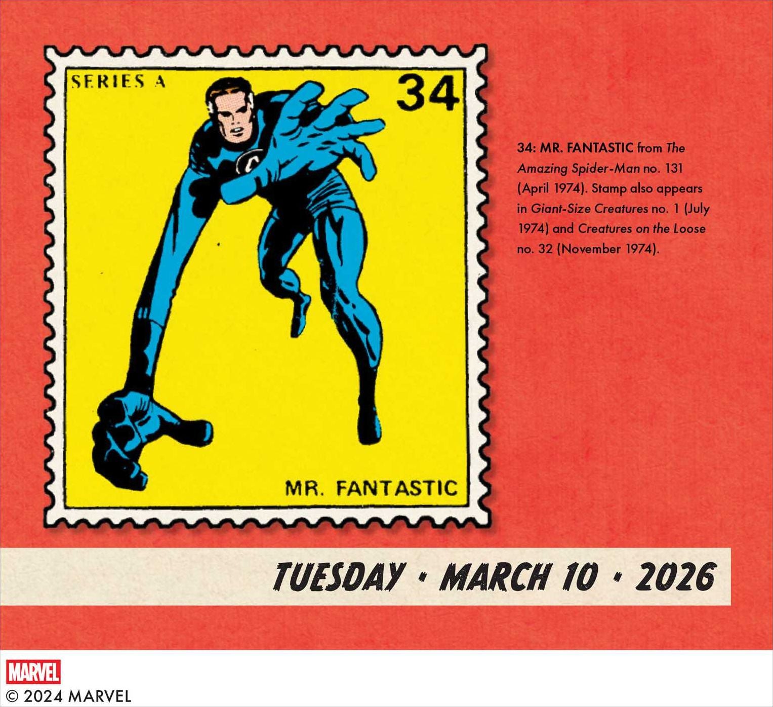 2026 Marvel Value Stamps Day-to-Day Calendar