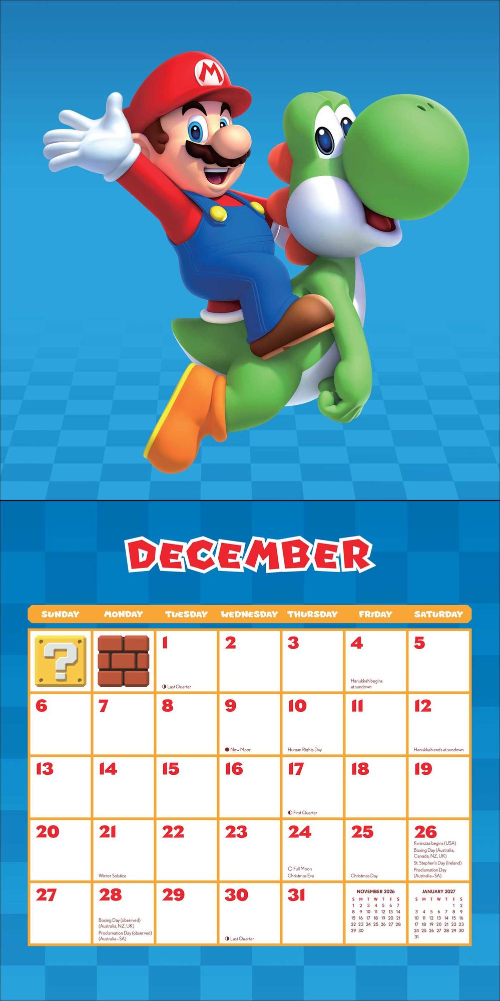 2026 Super Mario Wall Calendar