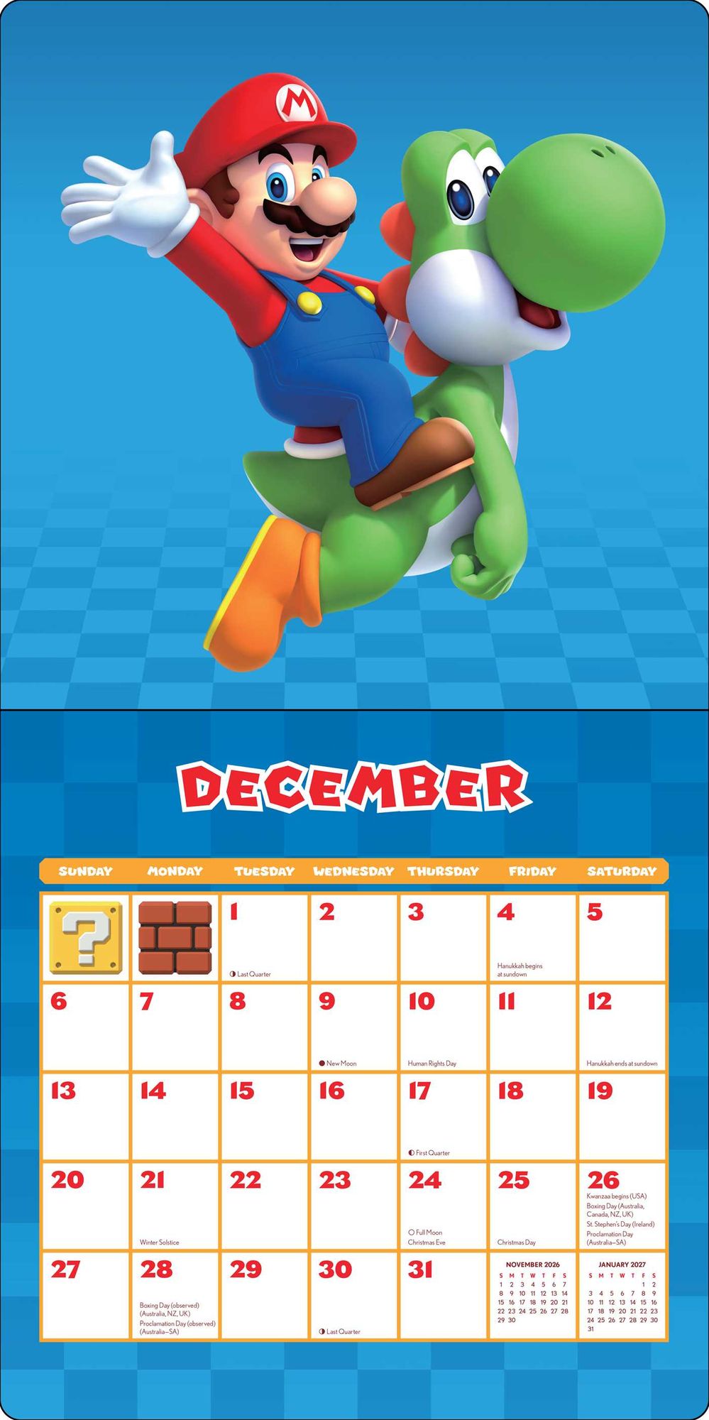 2026 Super Mario Wall Calendar
