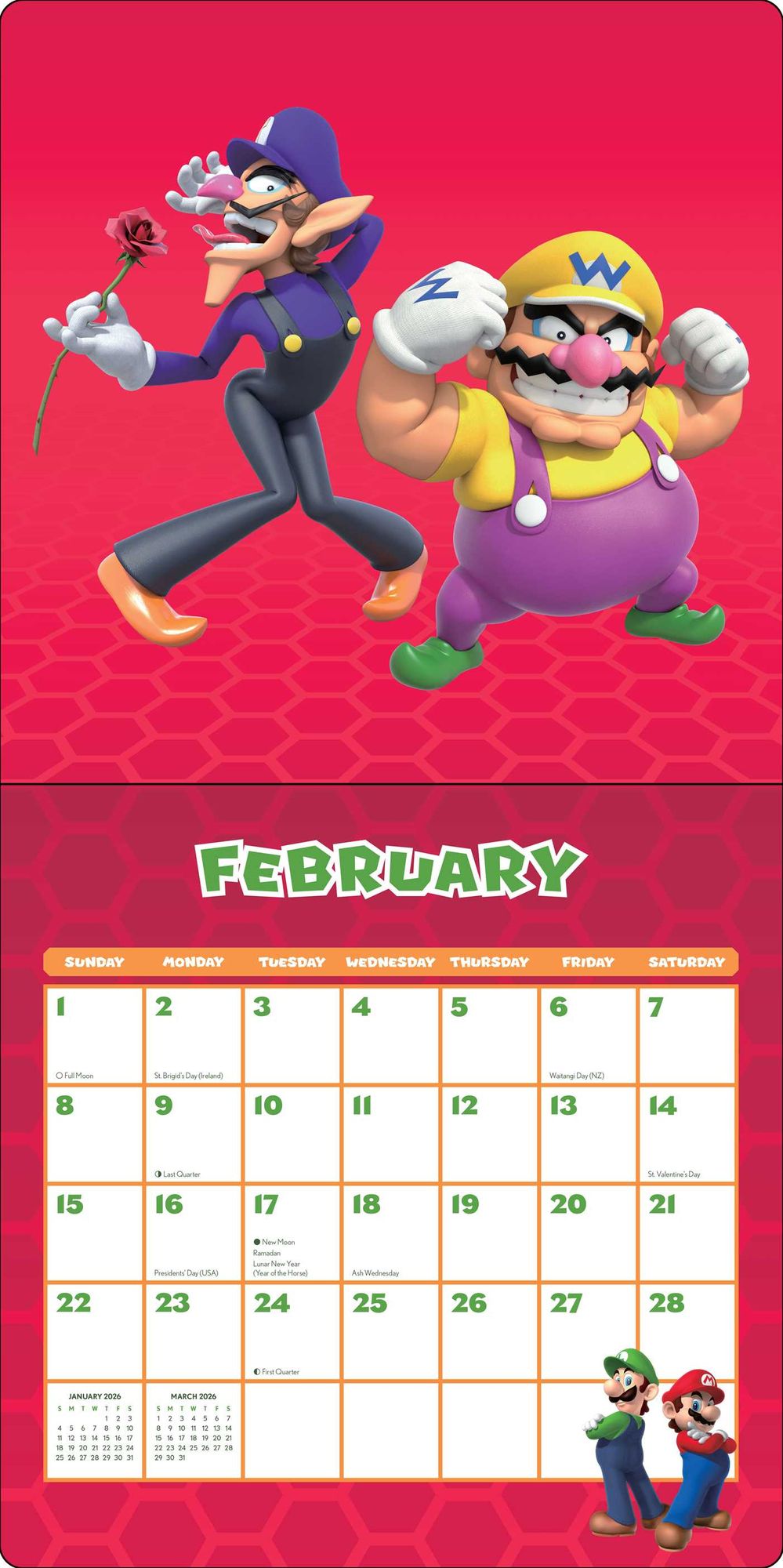 2026 Super Mario Wall Calendar