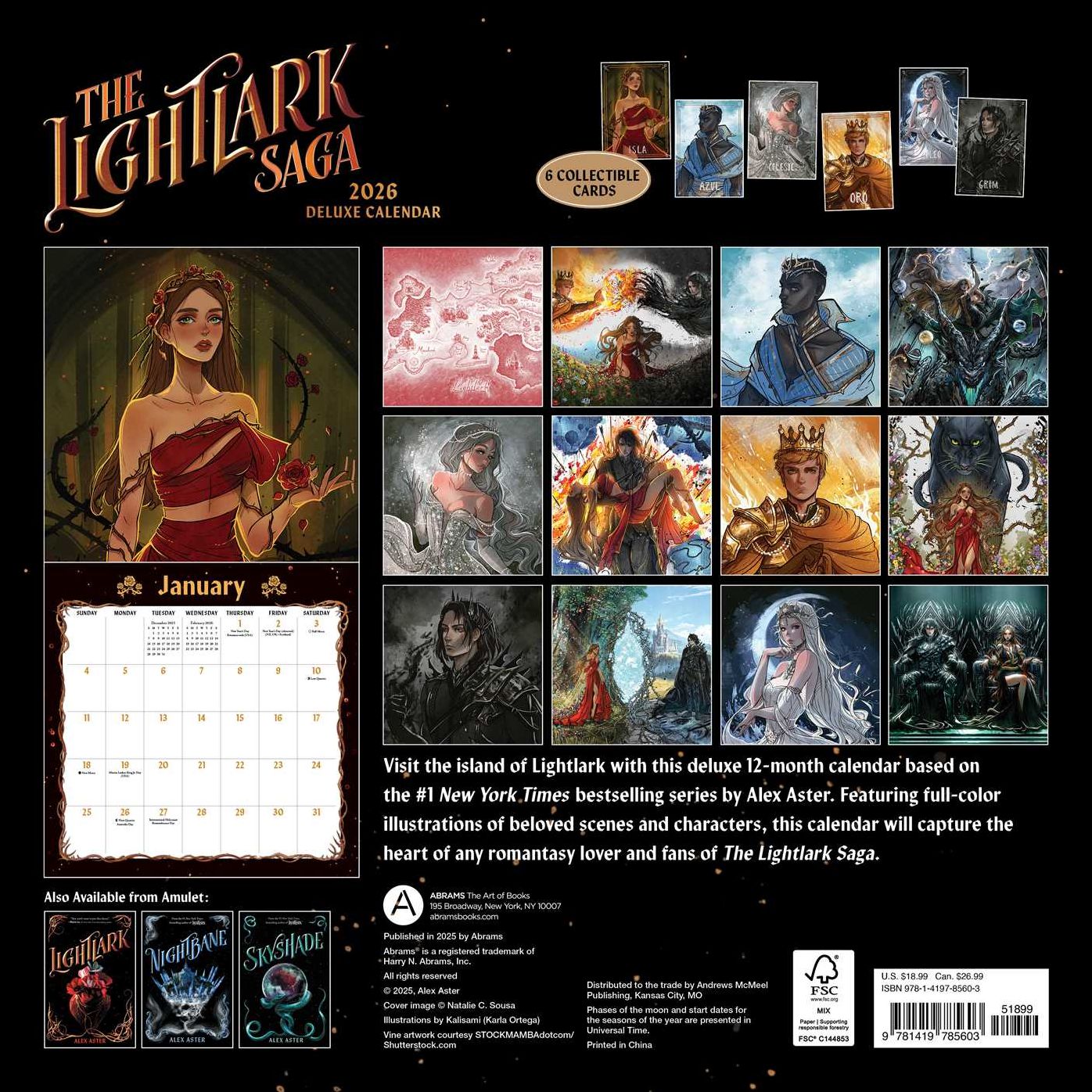 2026 Lightlark Saga Deluxe Wall Calendar with 4 Bonus Notecards