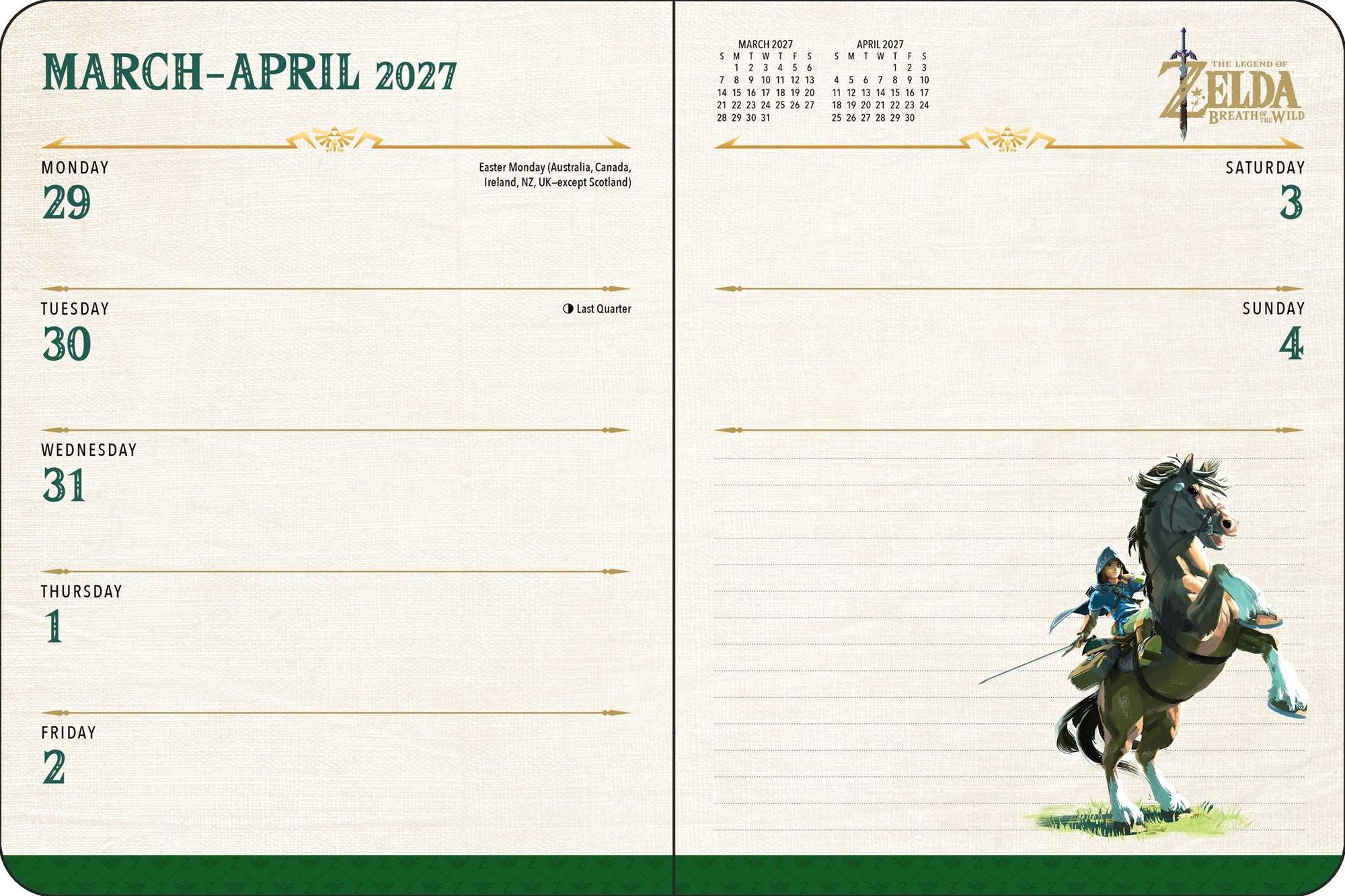 2026-2027 Legend of Zelda 16-Month Weekly/Monthlyy Planner