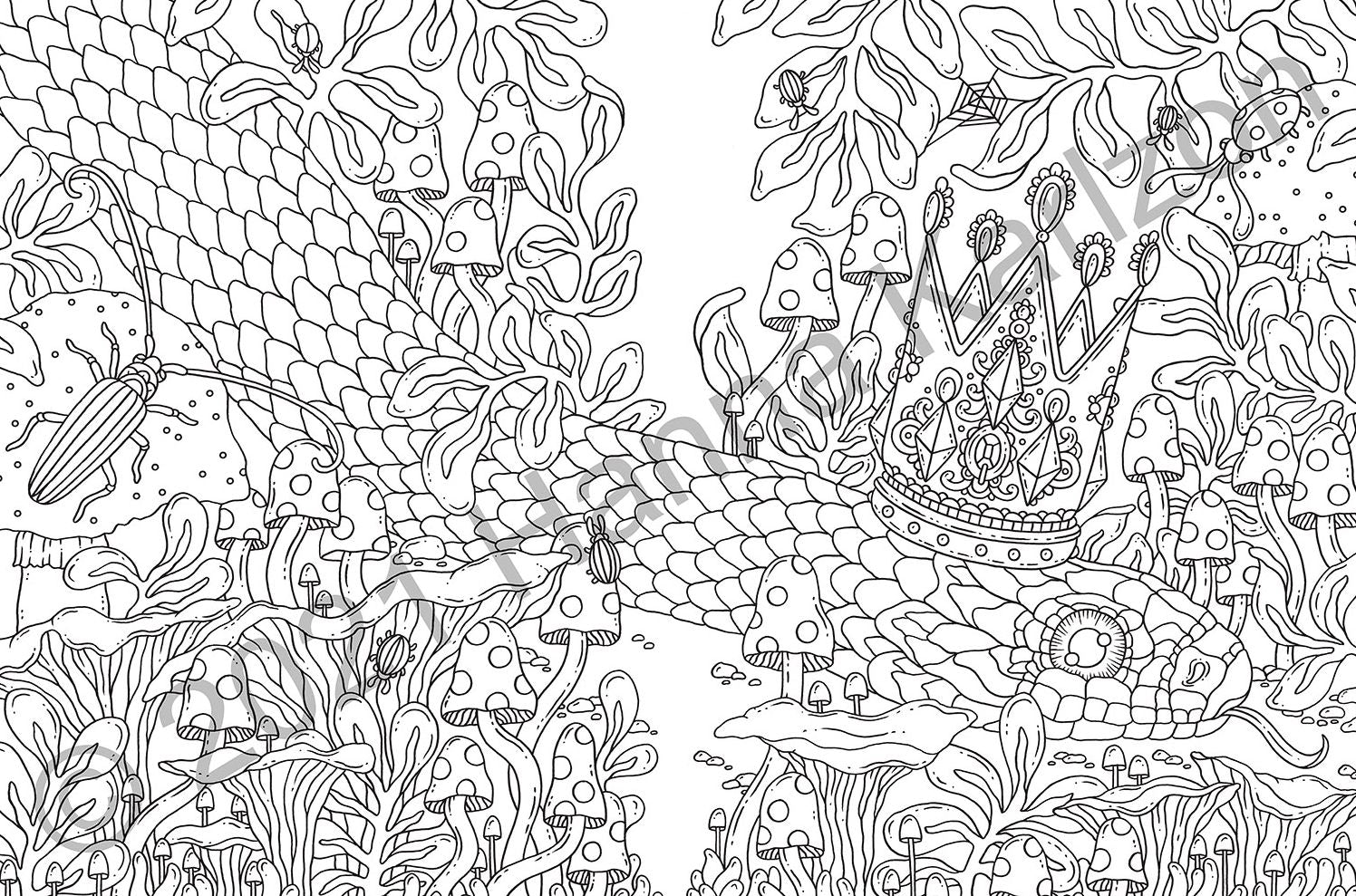 Tales from the Forest Kingdom Coloring Book: Hardcover adult coloring book featuring thick, high-quality paper