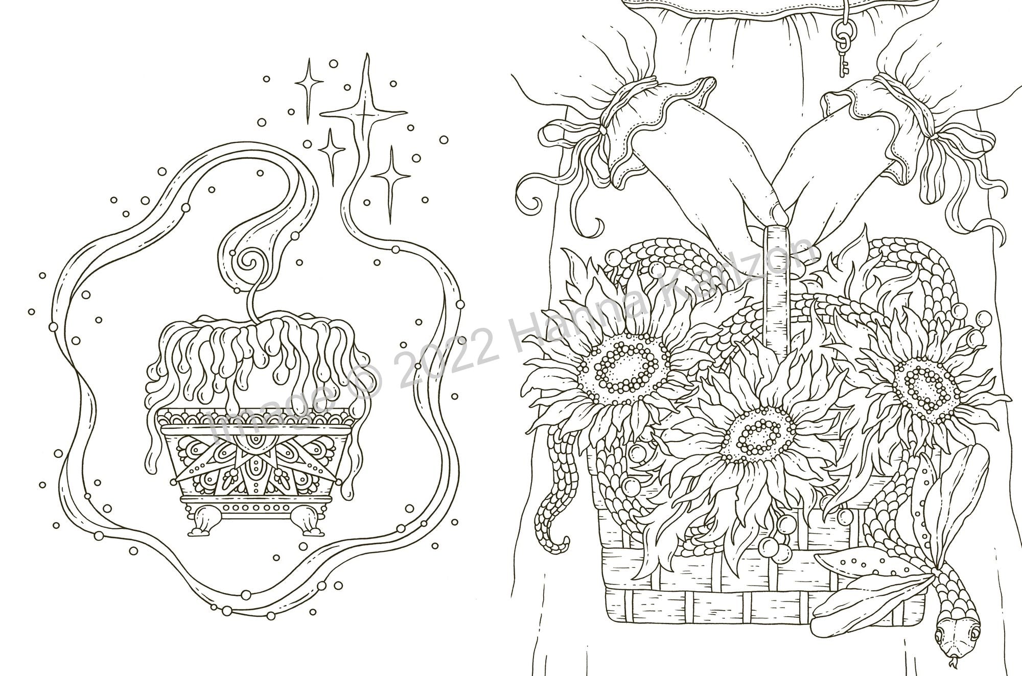 Tales from the Witch's Cottage: Hardcover adult coloring book featuring thick, high-quality paper