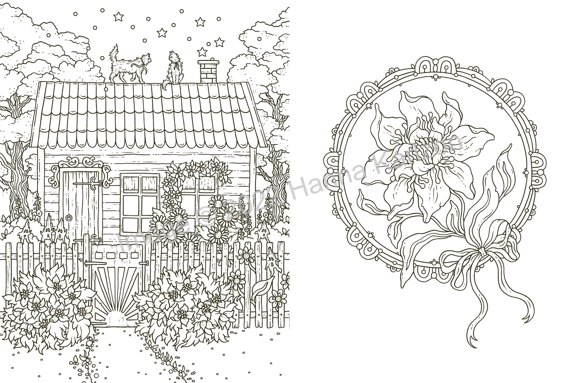 Tales from the Witch's Cottage: Hardcover adult coloring book featuring thick, high-quality paper