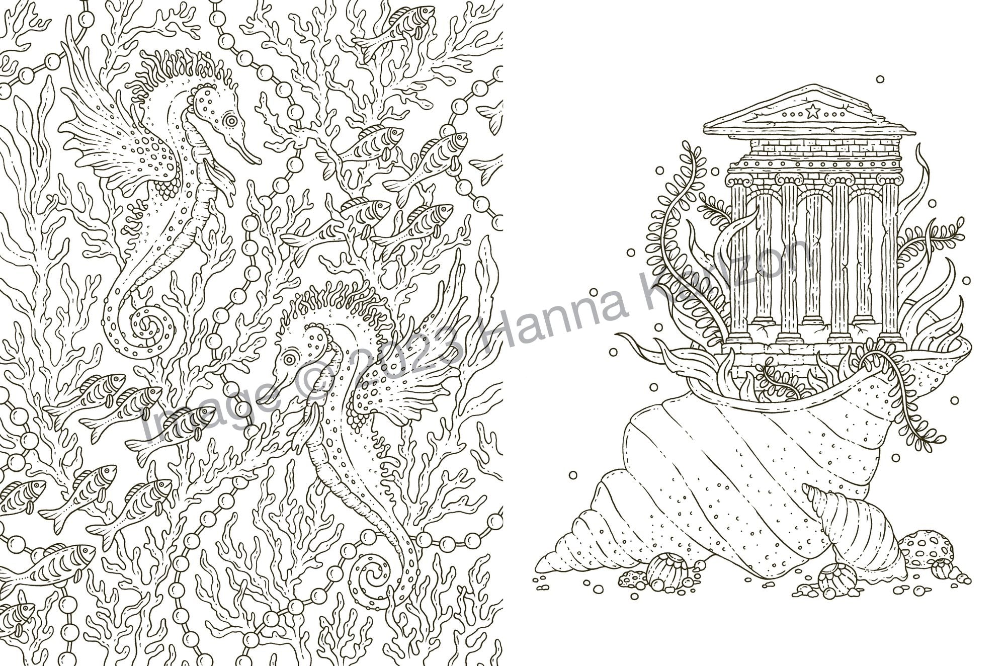 Tales from Atlantis: Hardcover adult coloring book featuring thick, high-quality paper