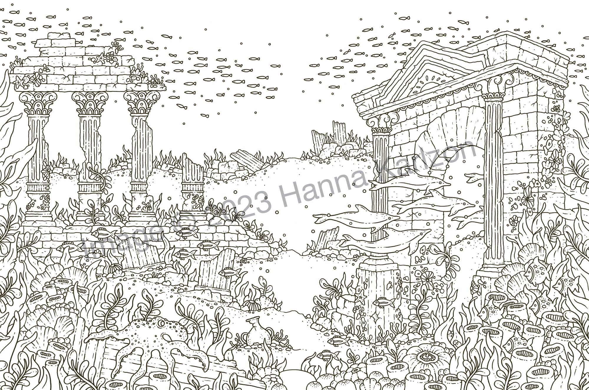 Tales from Atlantis: Hardcover adult coloring book featuring thick, high-quality paper