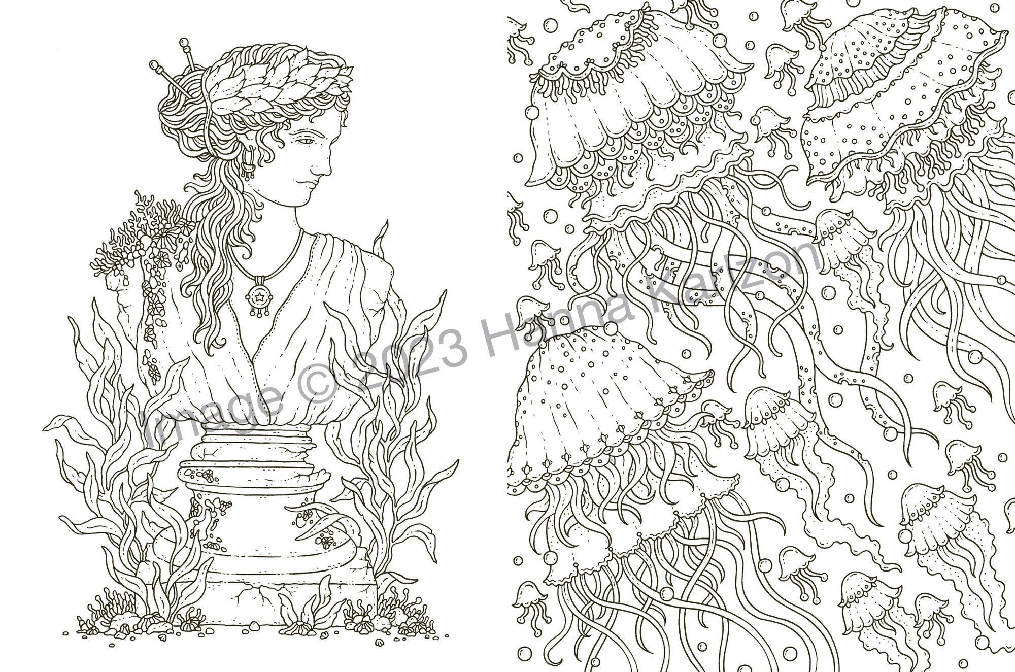 Tales from Atlantis: Hardcover adult coloring book featuring thick, high-quality paper
