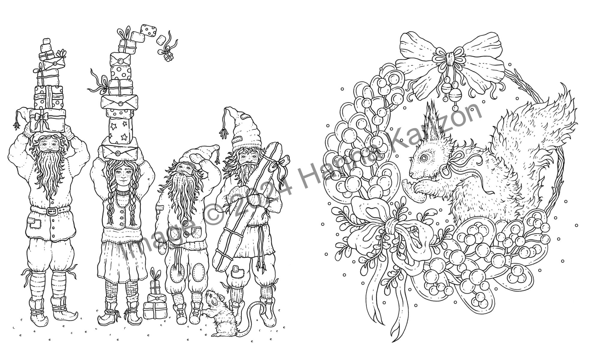 Merry Christmas Coloring Book: Hardcover adult coloring book featuring thick, high-quality paper