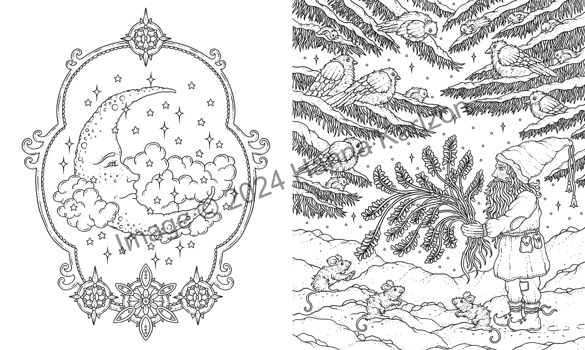 Merry Christmas Coloring Book: Hardcover adult coloring book featuring thick, high-quality paper