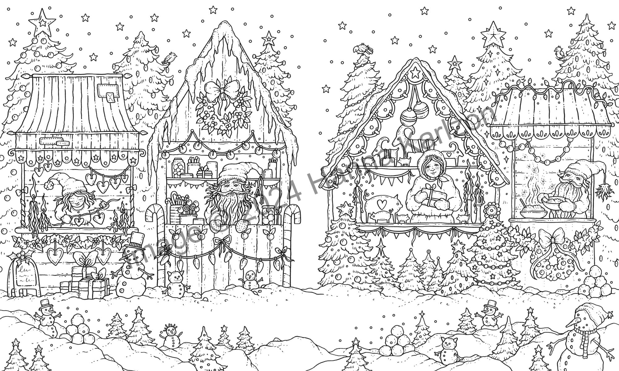 Merry Christmas Coloring Book: Hardcover adult coloring book featuring thick, high-quality paper