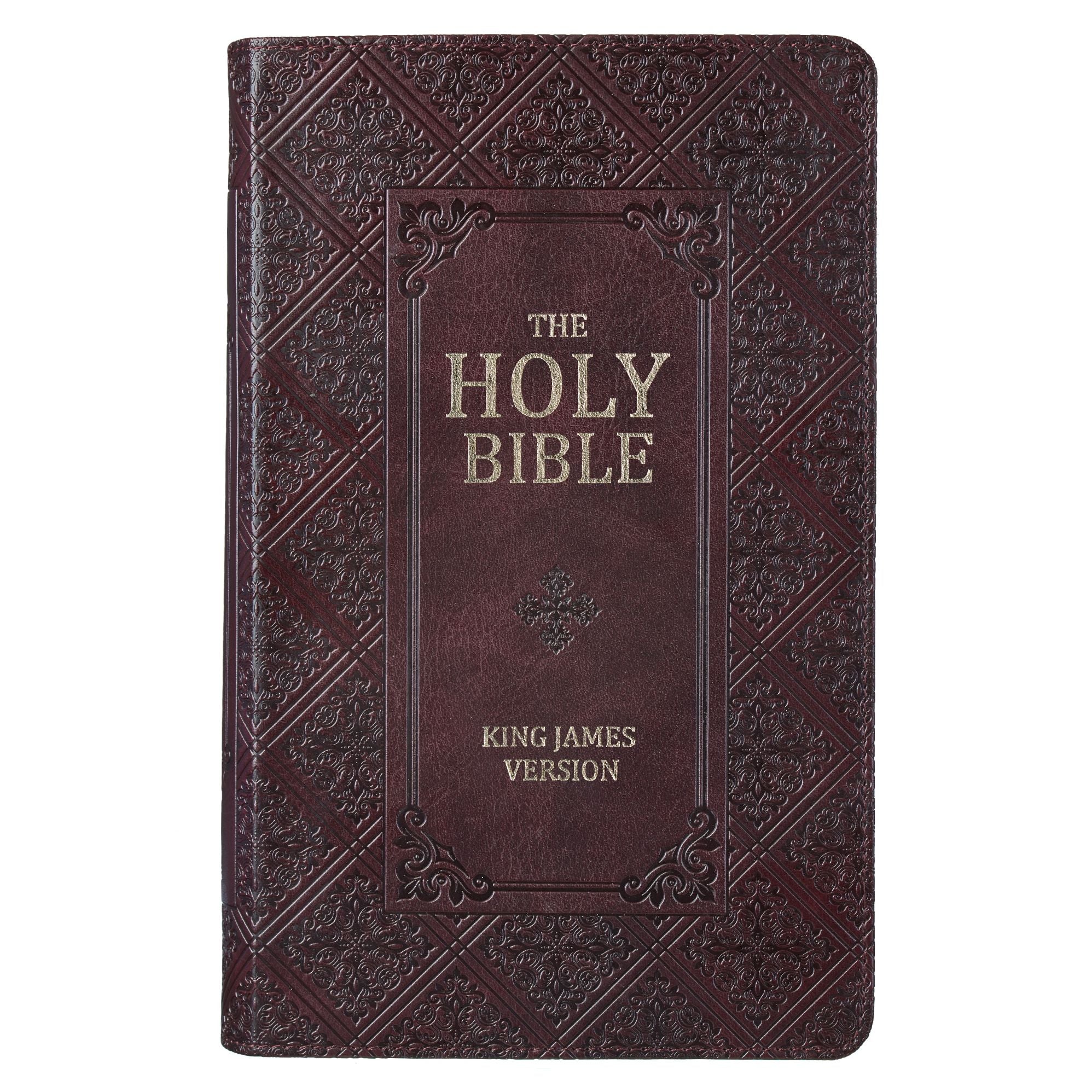 KJV Giant Print Faux Leather Pattern Dark Brown