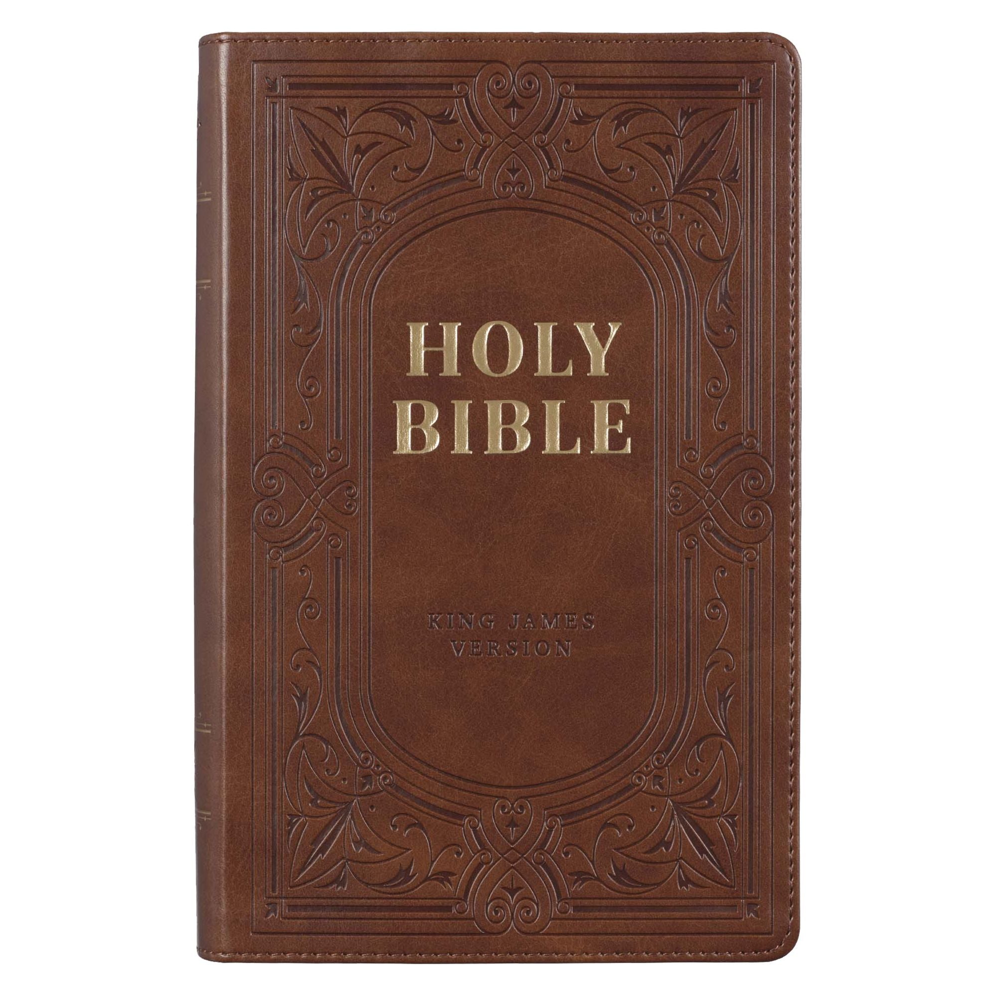 KJV Bible Giant Print Standard-Size (Faux Leather, Medium Brown)