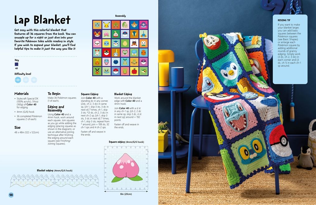 Pokémon Crochet Squares: Bring Pikachu and friends to life with over 30 cute Pokémon granny squares