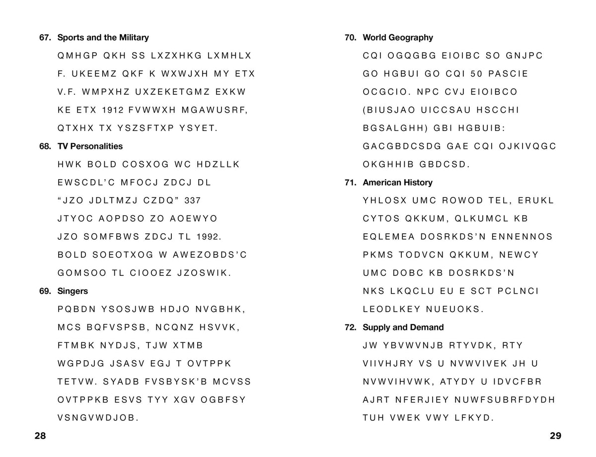Trivia Cryptograms: When the Code Is Cracked, It Reveals a Fact