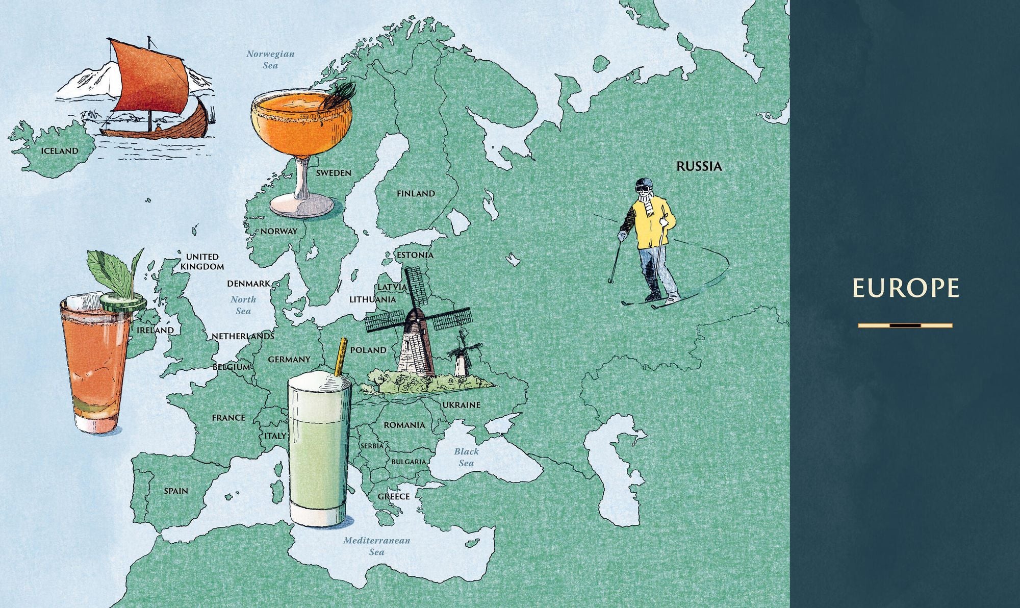 The Cocktail Atlas: Around the World in 200+ Drinks - A Cocktail Book