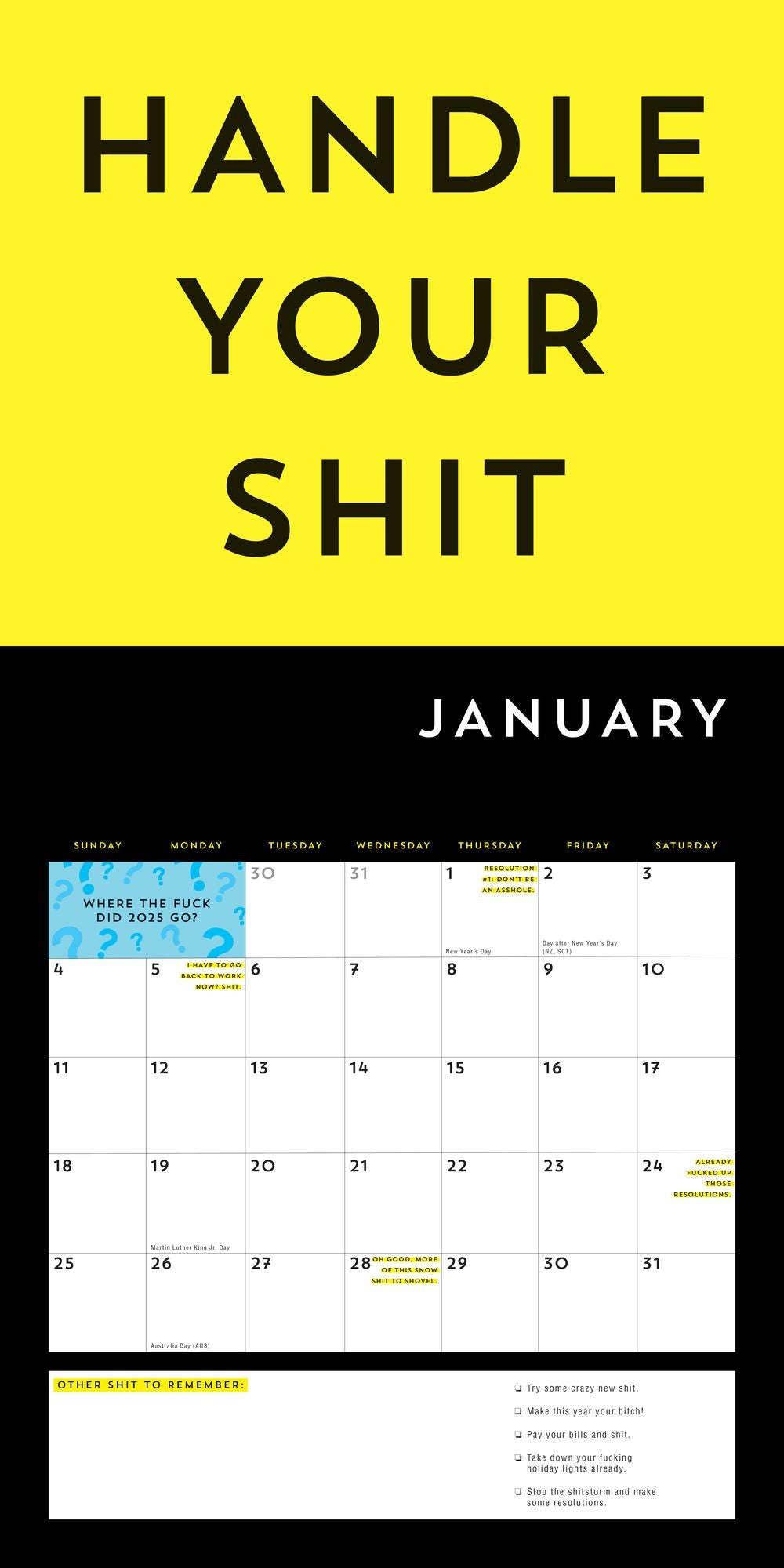 2026 F*cking Wall Calendar