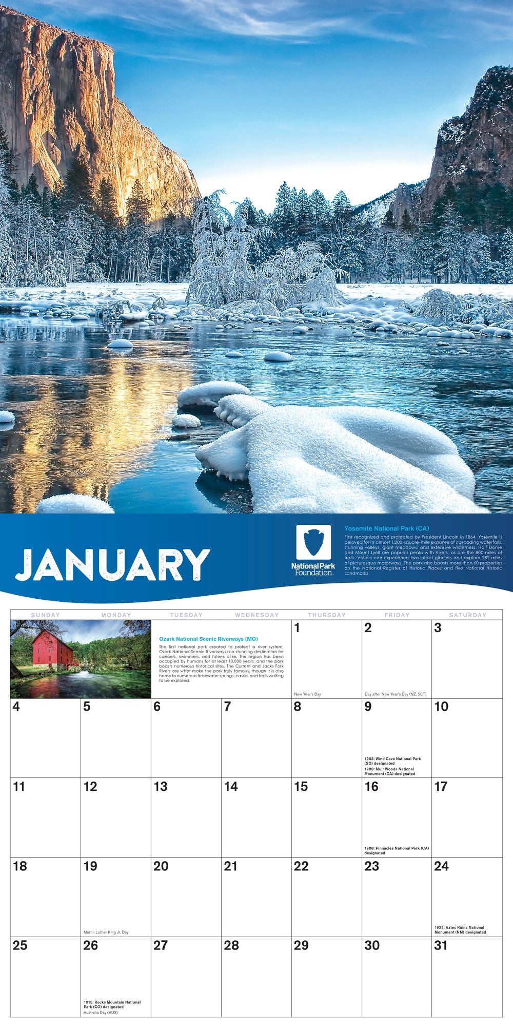 2026 National Park Foundation Wall Calendar