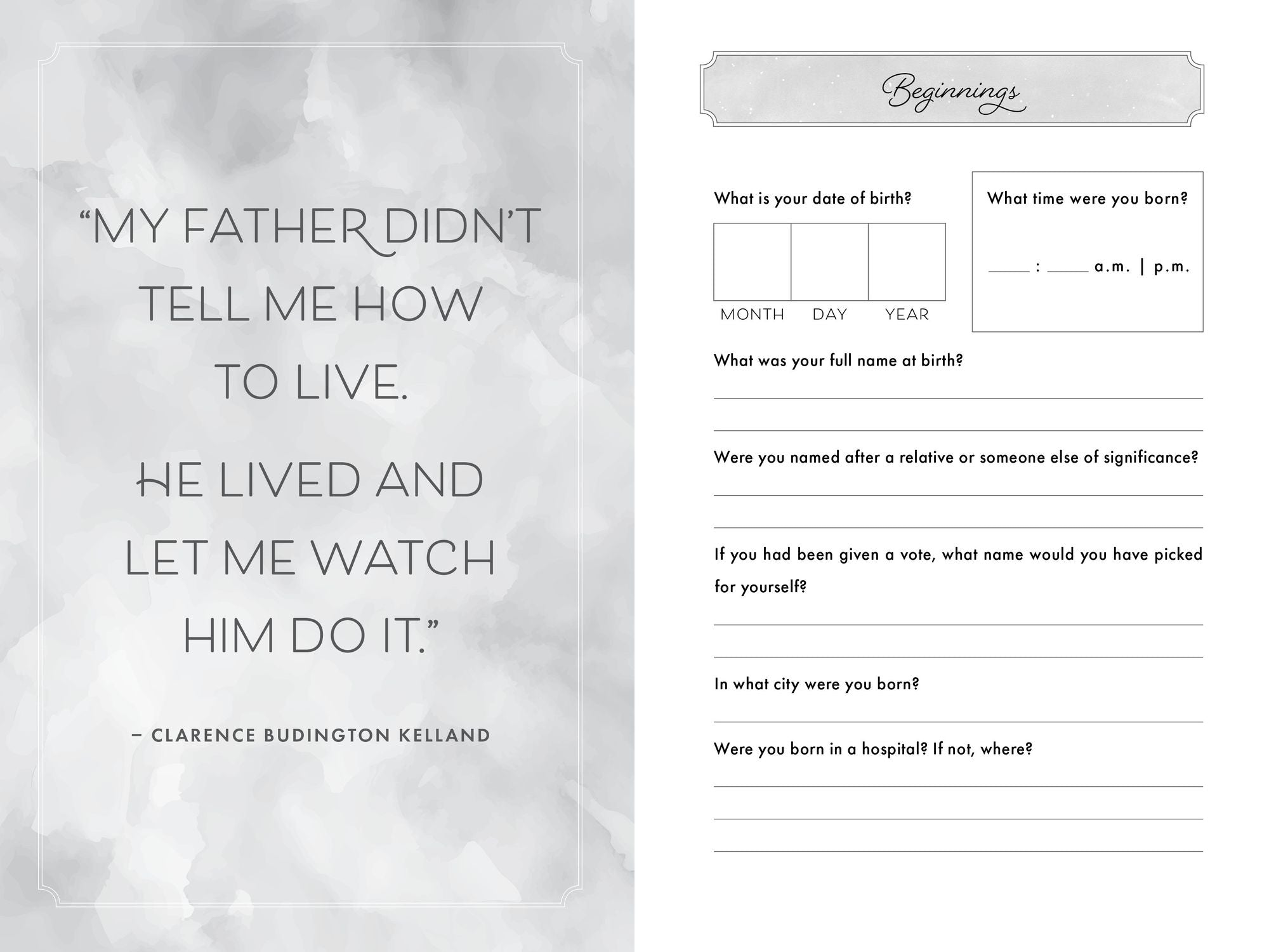 Dad, I Want to Hear Your Story: A Father's Guided Journal to Share His Life & His Love