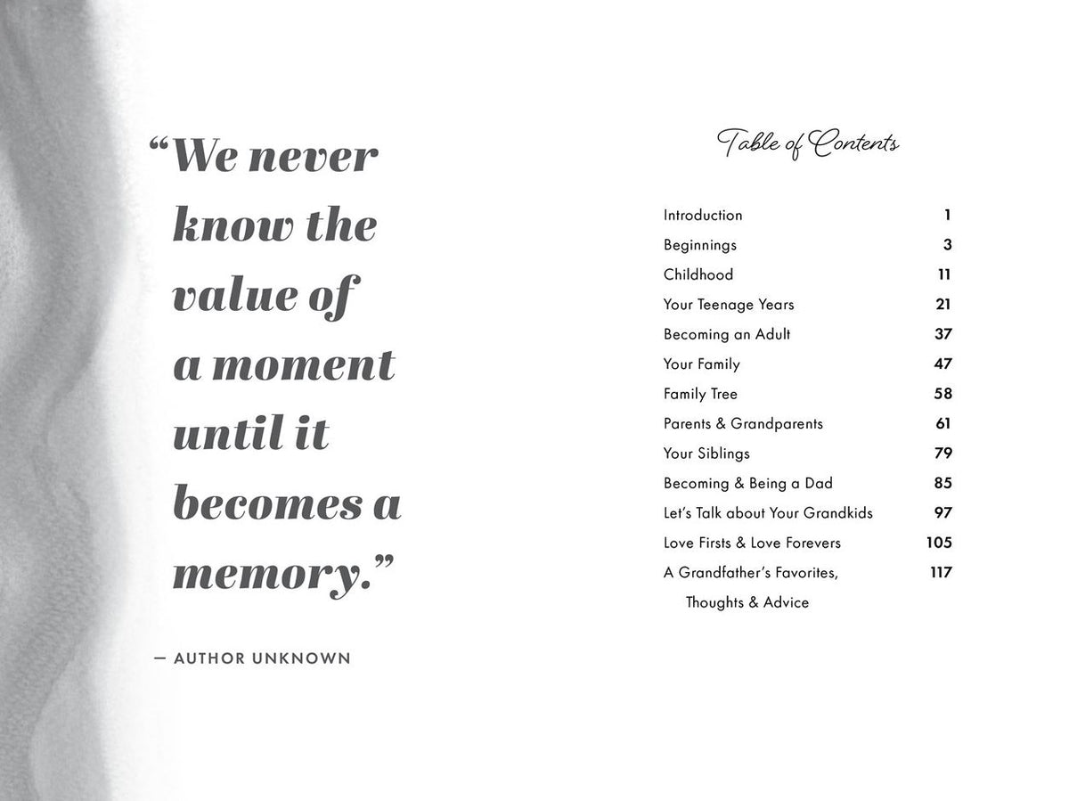 Grandfather, I Want to Hear Your Story: A Grandfather's Guided Journal to Share His Life & His Love