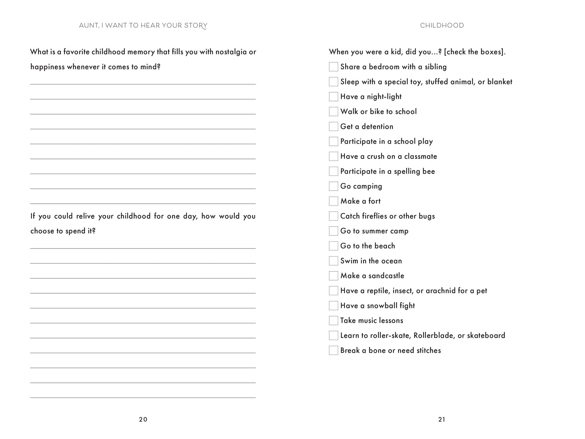 Aunt, I Want to Hear Your Story: An Aunt's Guided Journal to Share Her Life & Her Love