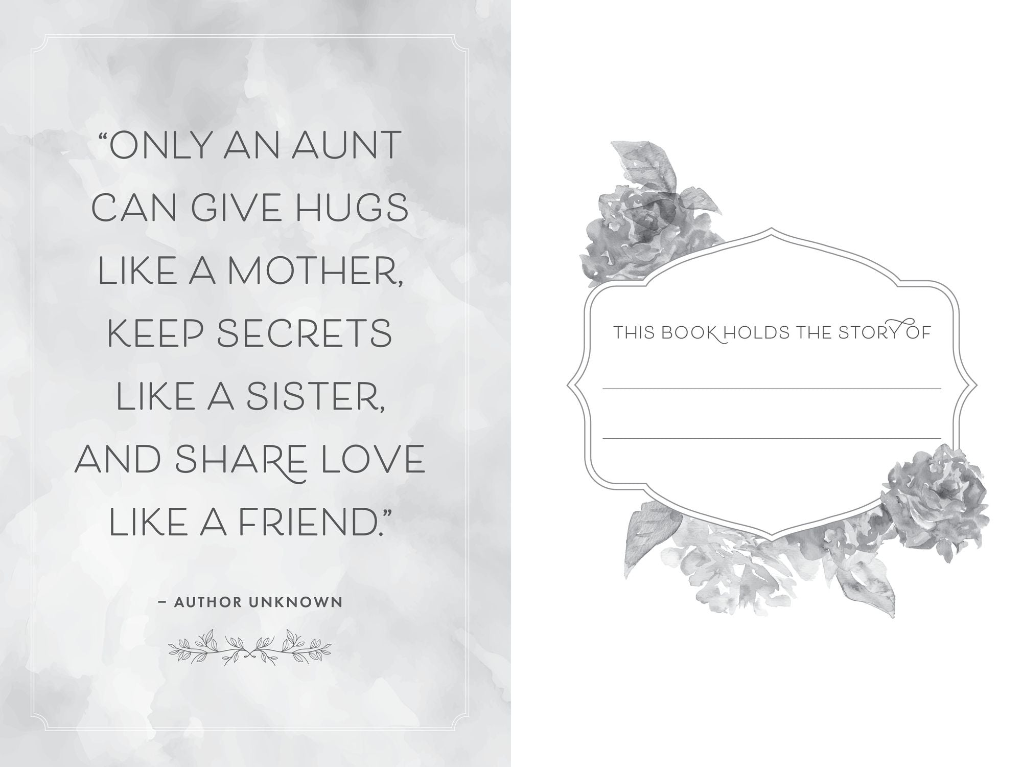 Aunt, I Want to Hear Your Story: An Aunt's Guided Journal to Share Her Life & Her Love