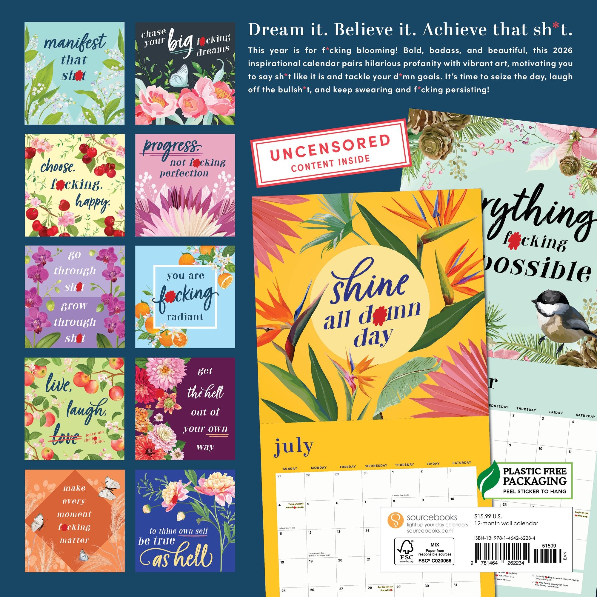 2027 She Believed She Could So She F*cking Did Wall Calendar