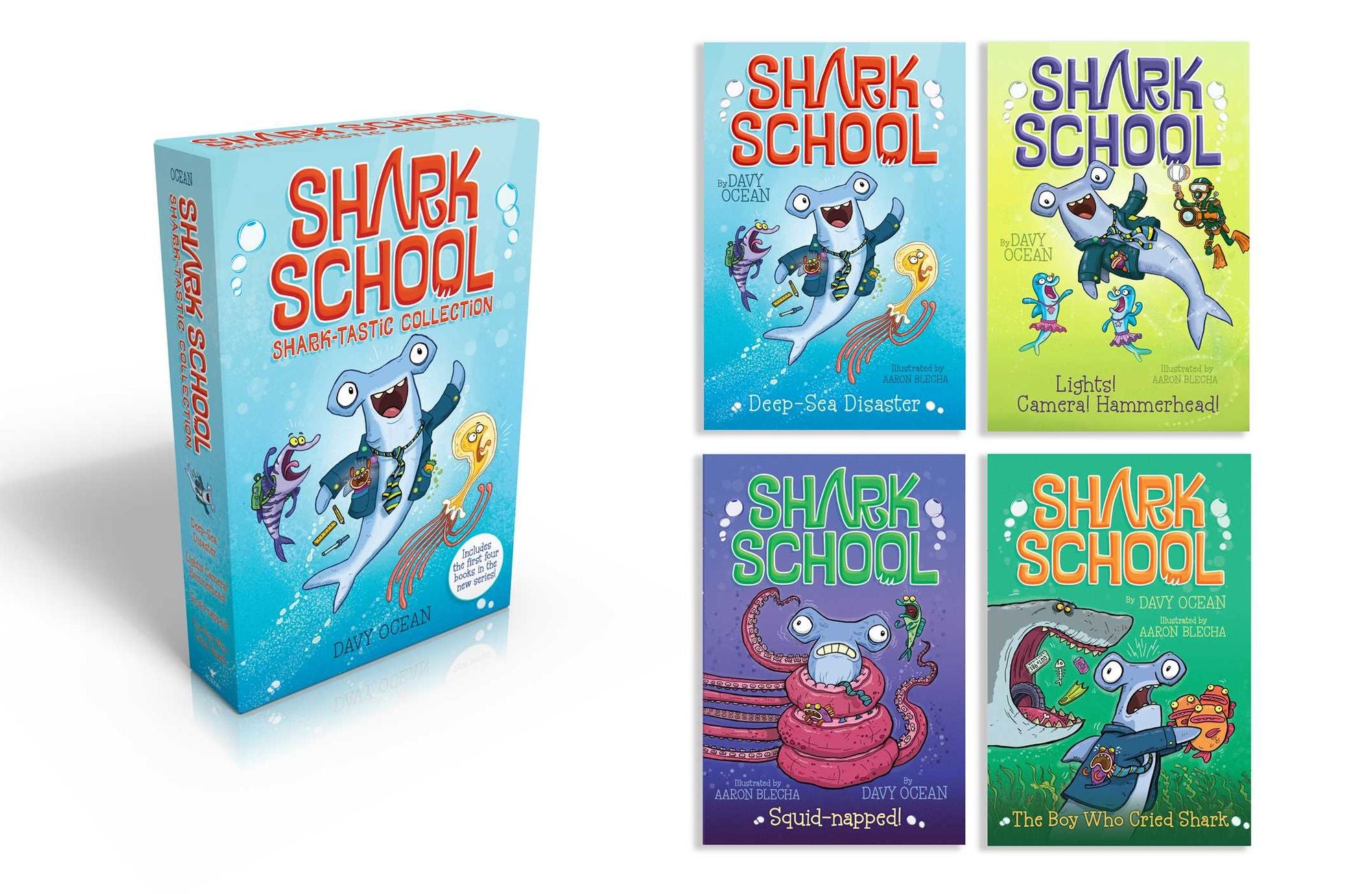 Shark School Shark-tastic Collected Set: Deep-Sea Disaster; Lights! Camera! Hammerhead!; Squid-napped!; The Boy Who Cried Shark
