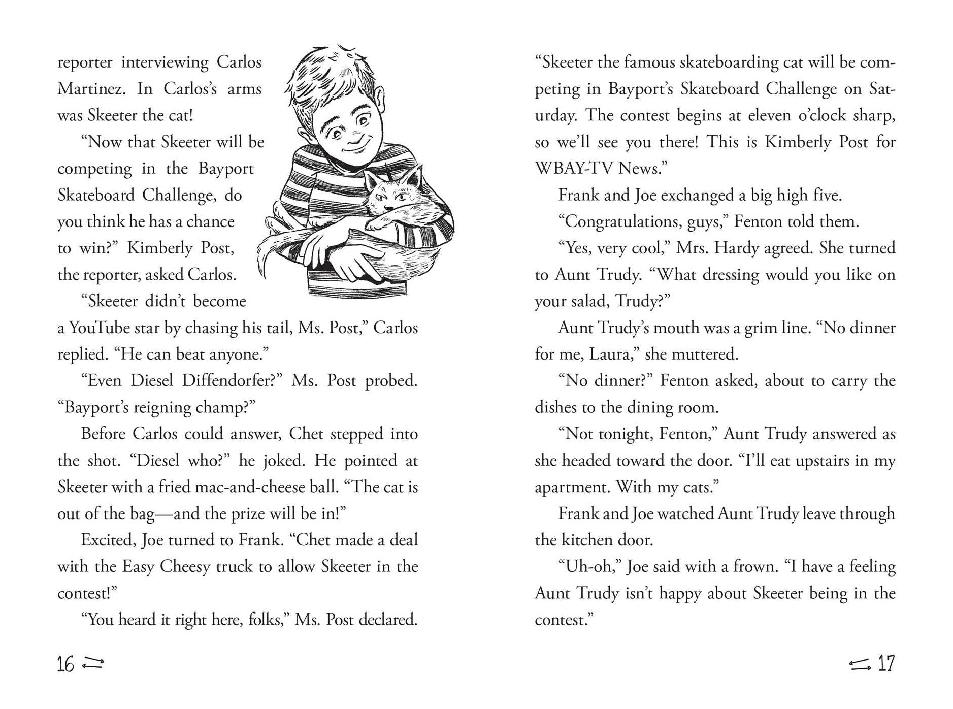 A Skateboard Cat-astrophe (Hardy Boys Clue Book Series #6)