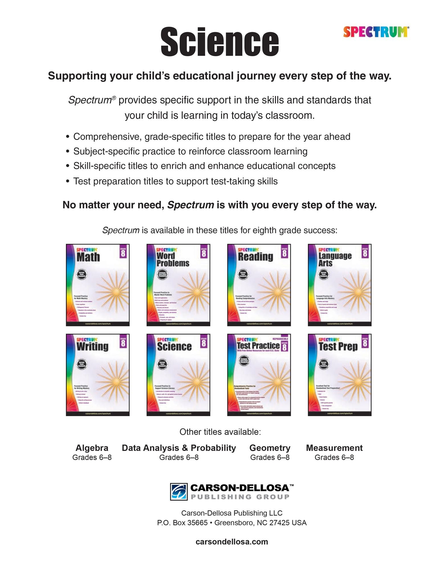 Spectrum Science, Grade 8