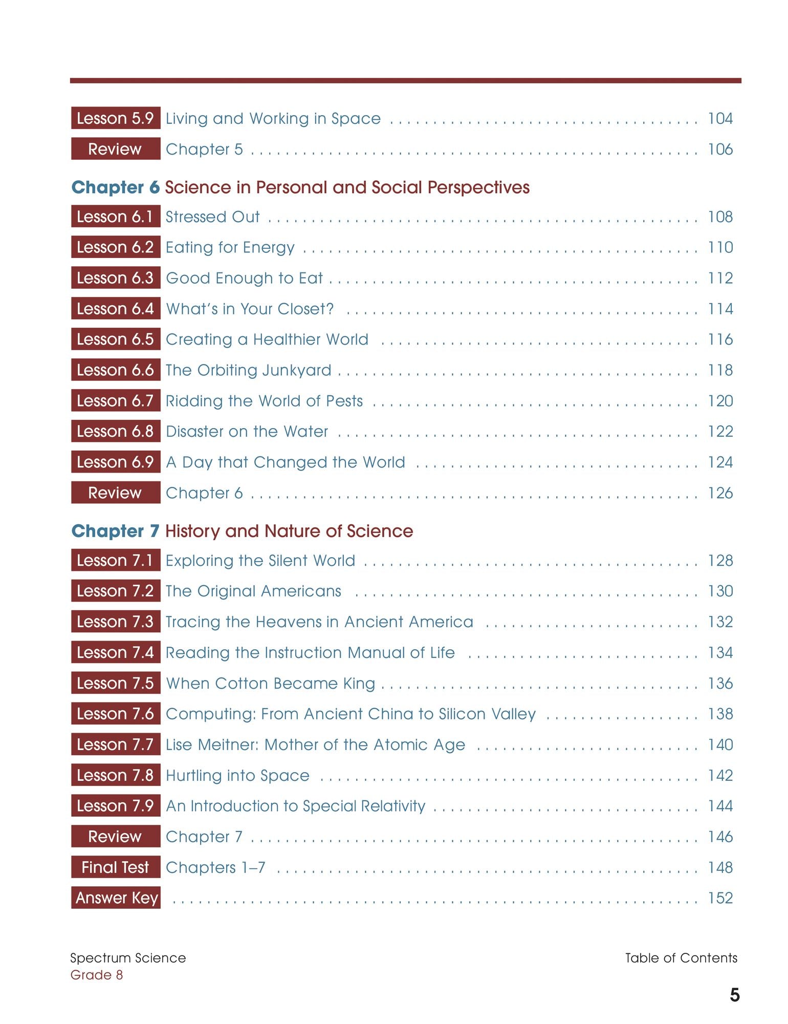 Spectrum Science, Grade 8