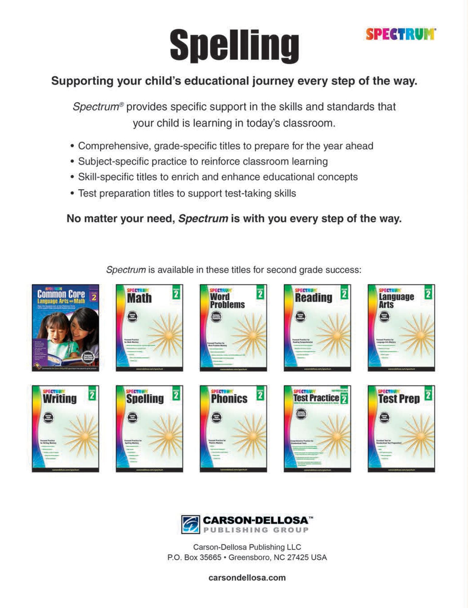 Spectrum Spelling, Grade 2