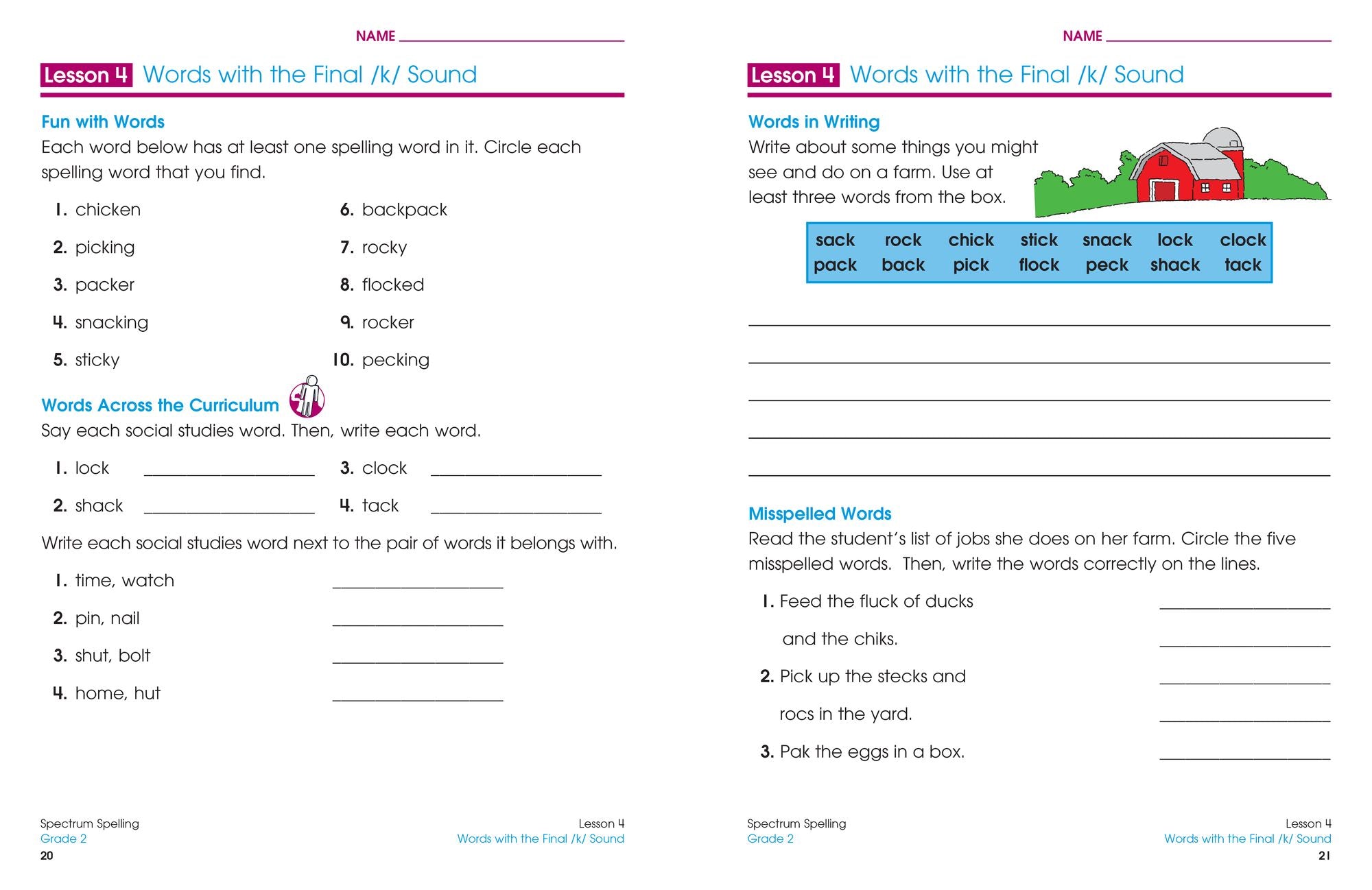 Spectrum Spelling, Grade 2