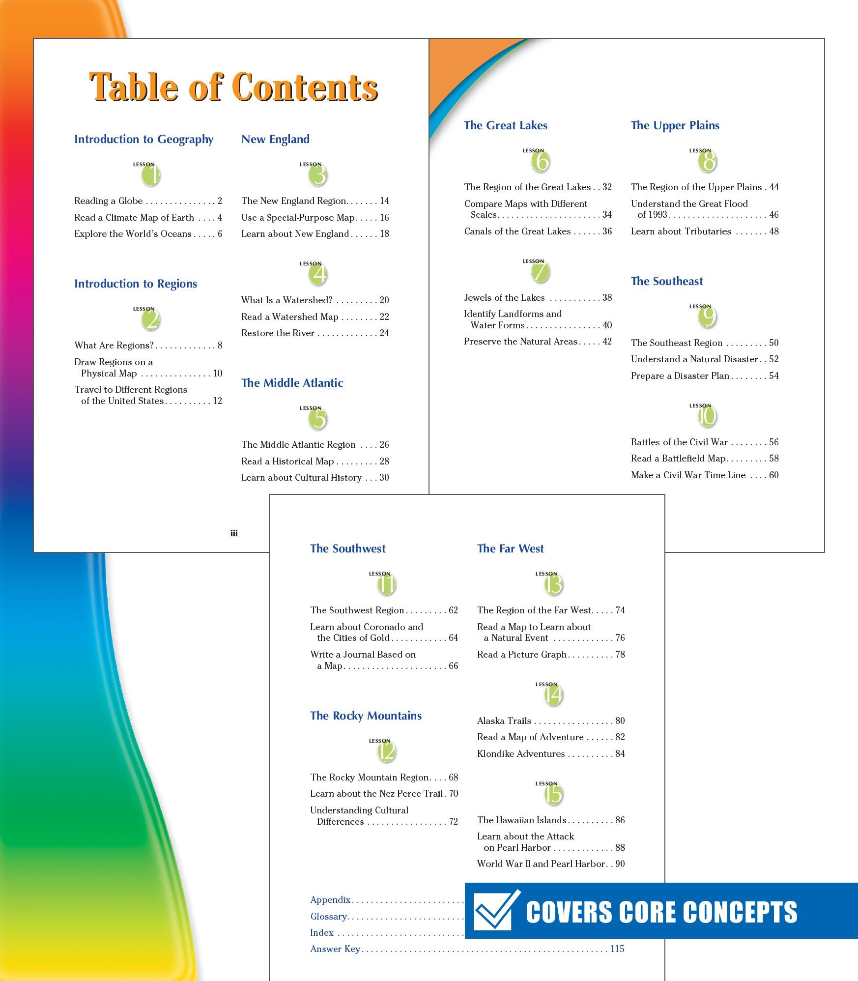 Spectrum Geography, Grade 4: Regions of the U.S.A.