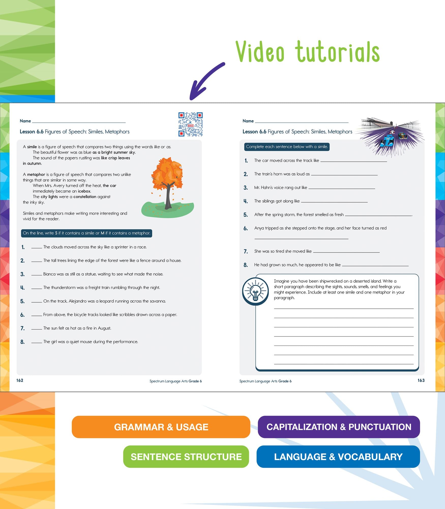Spectrum Language Arts Workbook, Grade 6