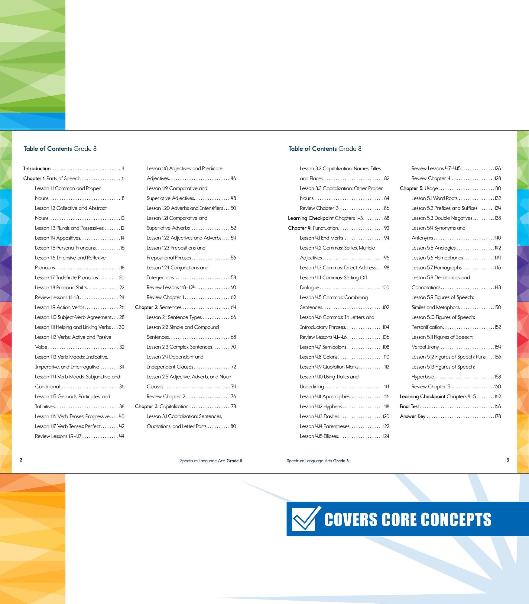 Spectrum Language Arts Workbook, Grade 8