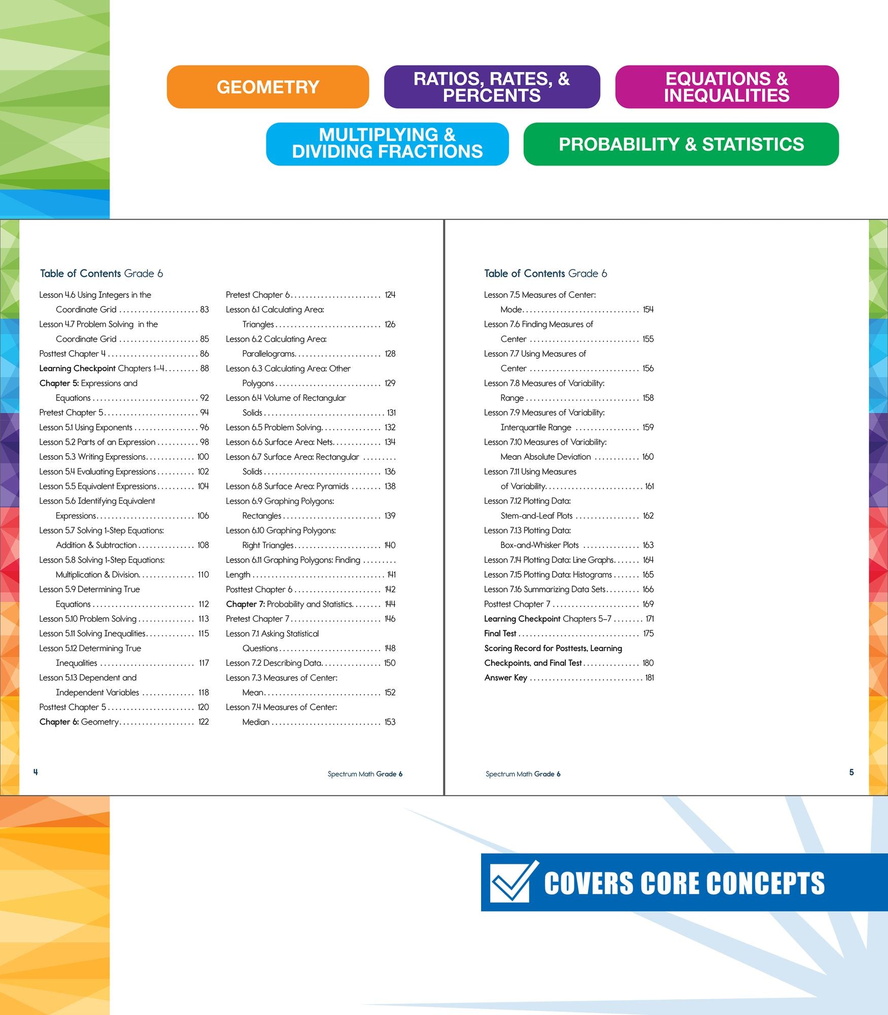 Spectrum Math Workbook, Grade 6