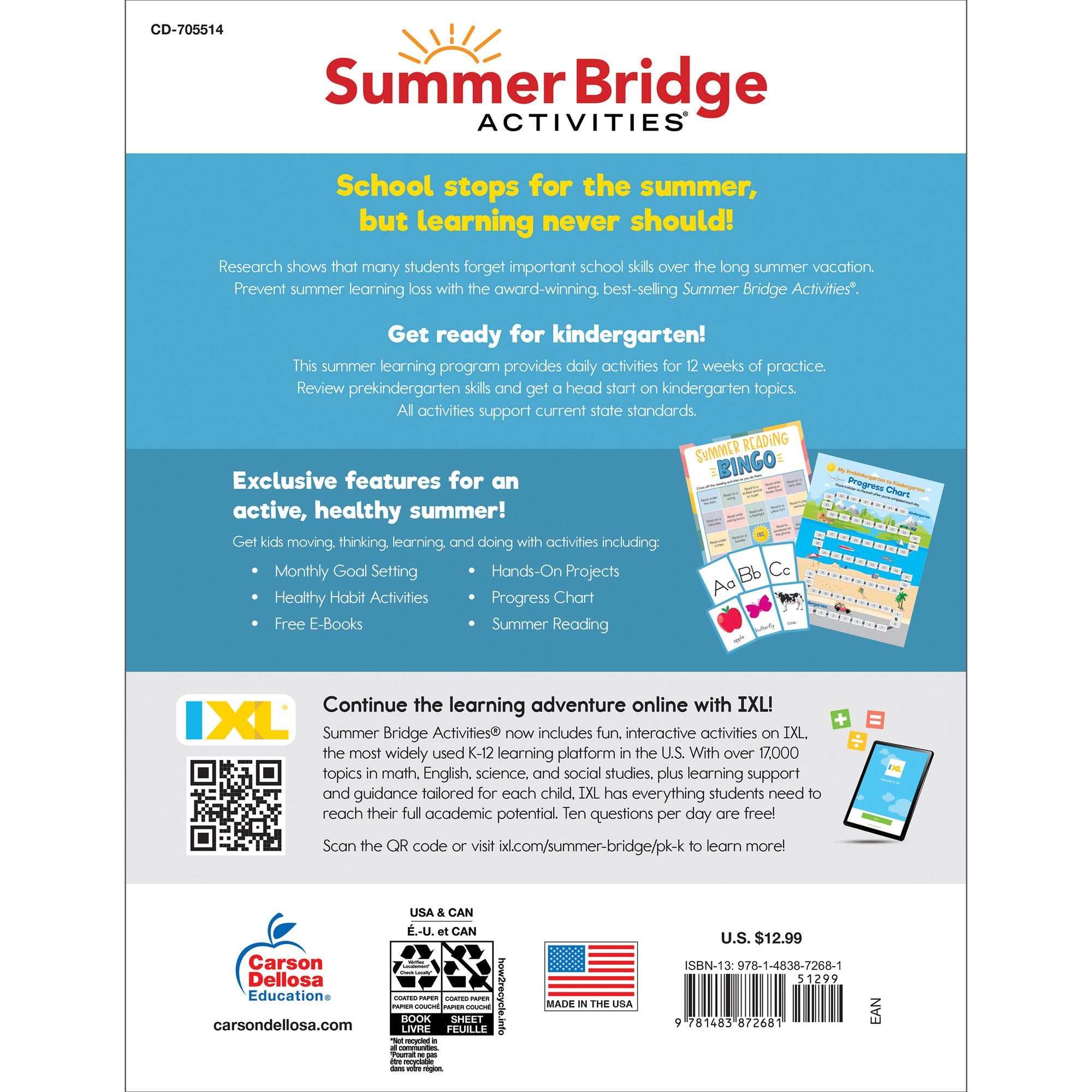 Summer Bridge Activities, Grades PK - K