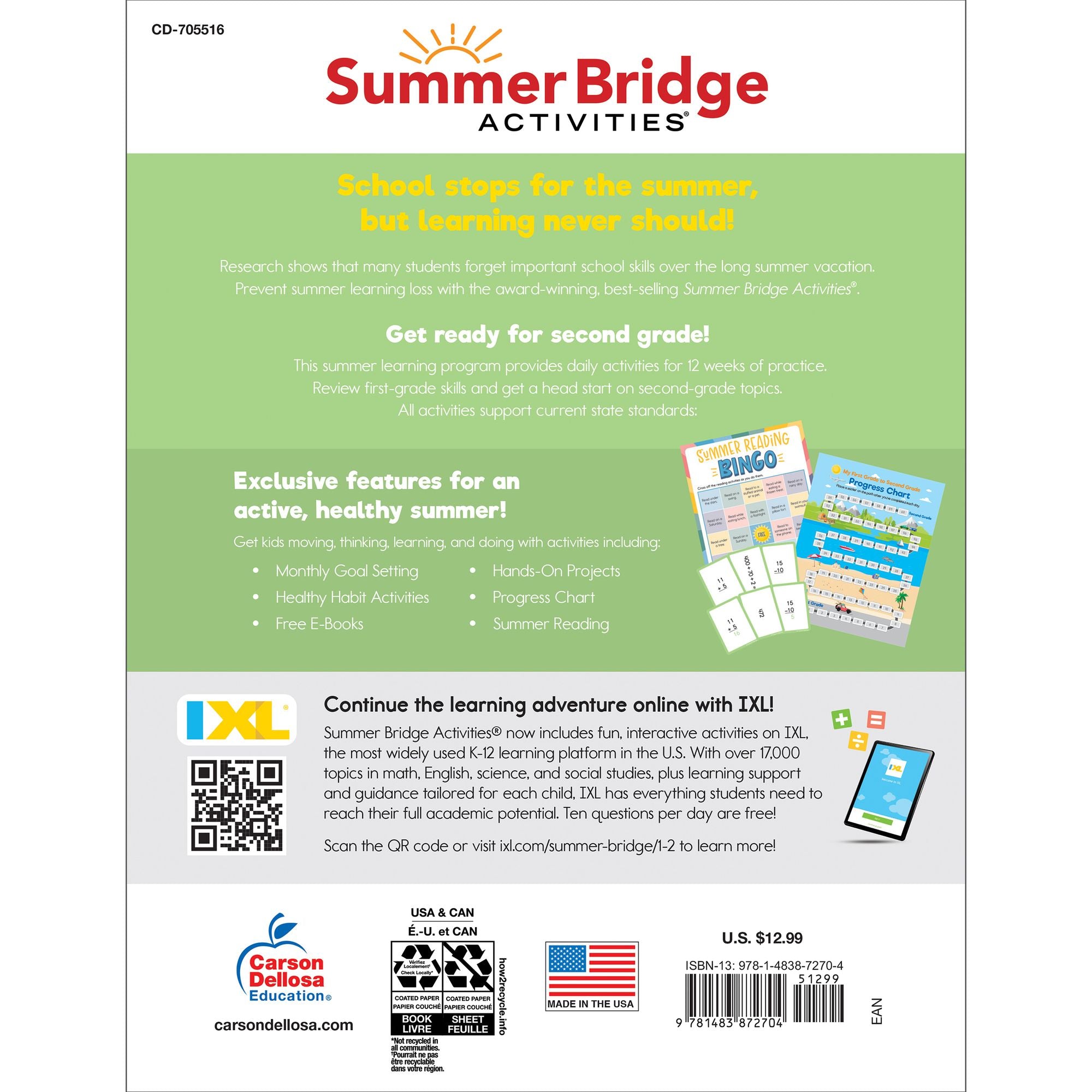 Summer Bridge Activities, Grades 1 - 2